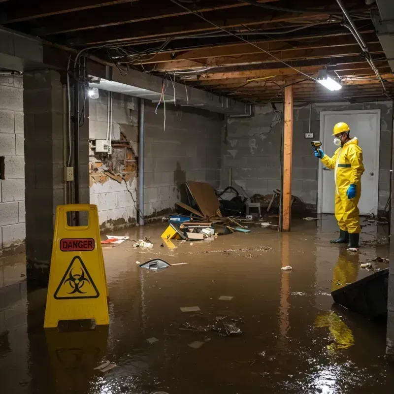 Flooded Basement Electrical Hazard in Clatskanie, OR Property